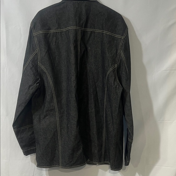 Black Denim Jacket with Embroidered Details - Picture 6 of 6